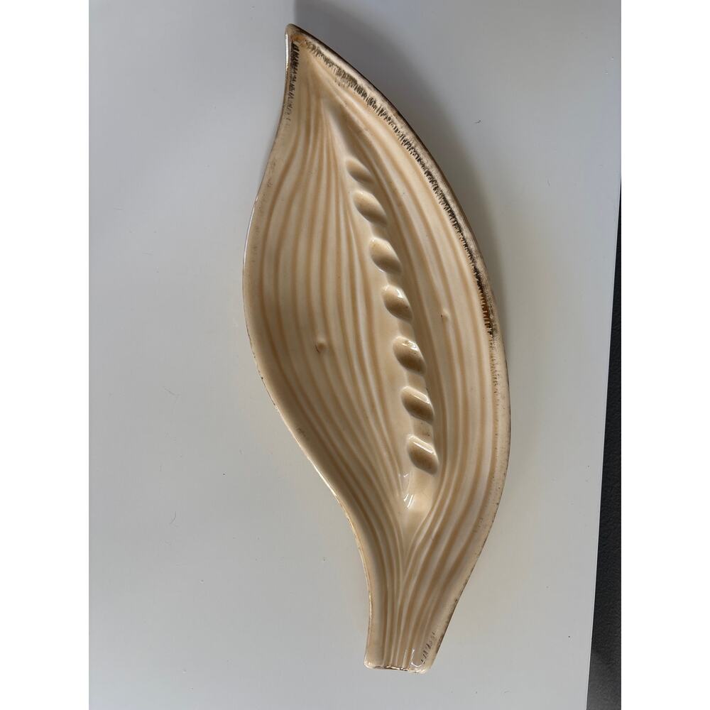 Vtg Barware Leaf Shaped Ashtray USA